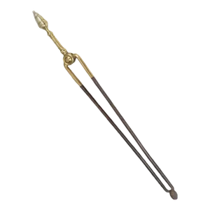 American Antique Brass and Steel Fireplace Tongs