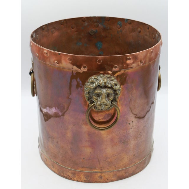Metal Late 19th Century English Covered Copper Bucket or Coal Hod For Sale - Image 7 of 9