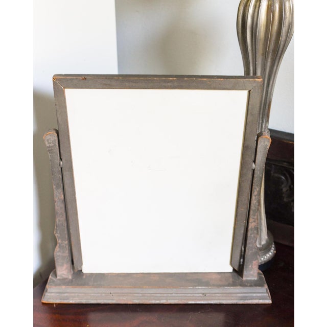 Art Deco Art Deco Swing Tilt Photo Frame 8x10 Distressed Silver Wood Vanity Table Frame For Sale - Image 3 of 8