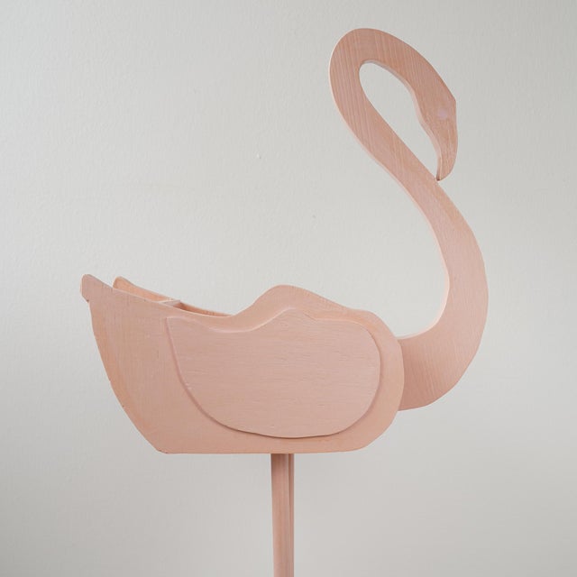 Vintage Artist Studio Handmade Wood Flamingo Planter For Sale - Image 4 of 16