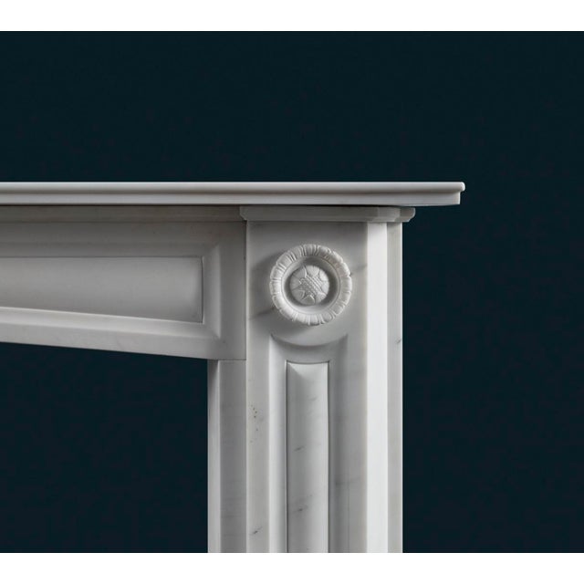 English Regency Carrara Marble Fireplace Surround For Sale - Image 5 of 6
