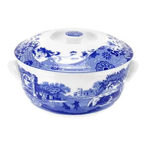 Spode Blue Italian Round Covered Deep Dish