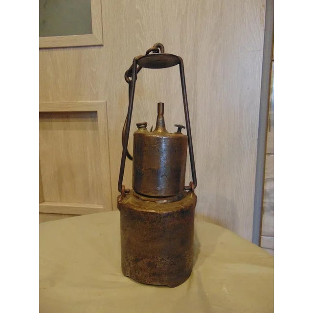 Gray Pre-War Carbide Lamp, 1920s For Sale - Image 8 of 9