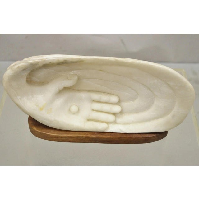 Stone Vintage Bud Miller 1989 Native American Carved Alabaster Double Sided Sculpture For Sale - Image 7 of 12