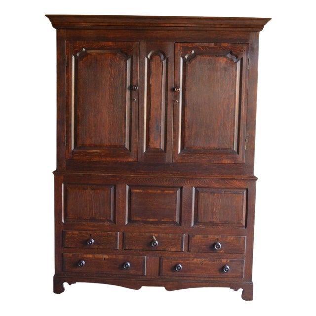 Antique Oak Wooden Cabinet For Sale