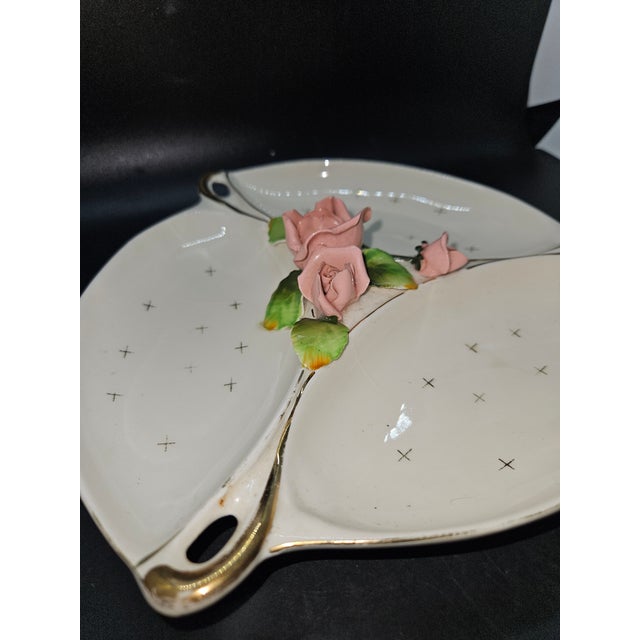 Vintage Mid-Century Lefton Porcelain Divided Dish