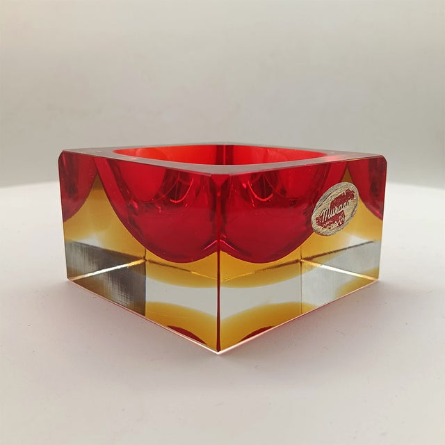 1960s Handcrafted Square Ashtray or Catch-All in Murano Glass by Flavio Poli for Seguso, 1960s For Sale - Image 5 of 11