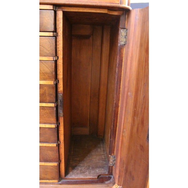 Wood Circa 1860 English Double Pedestal Collector's Chest Desk For Sale - Image 7 of 9