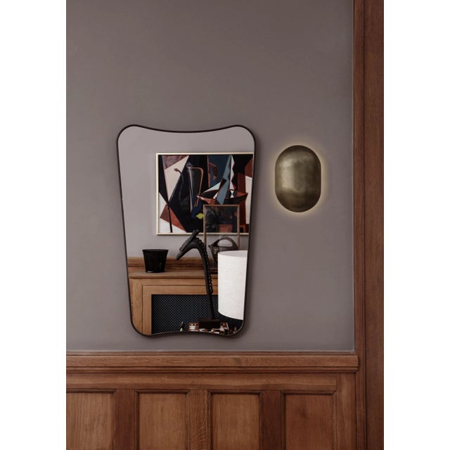 Gio Ponti F.A. 33 medium mirror in brass. The F.A. 33 mirror was originally designed by Gio Ponti in 1933 for Fontana...