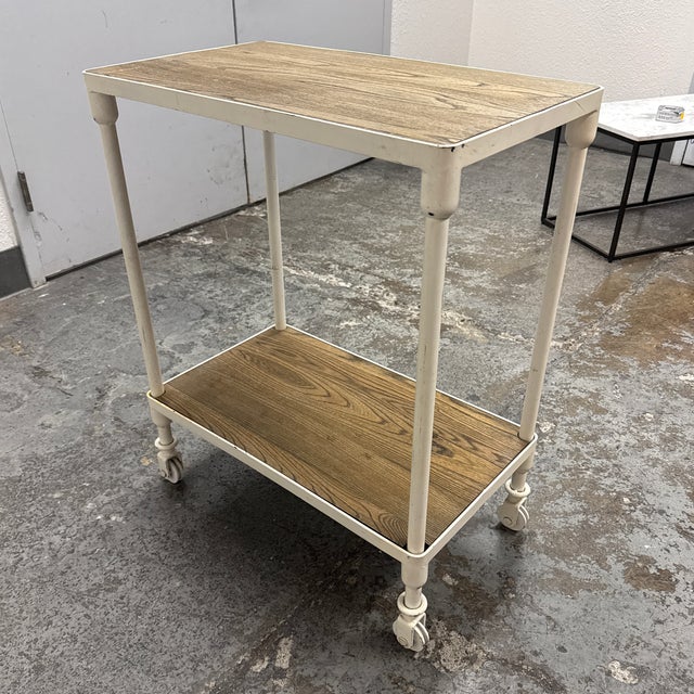 Wood Luay Al-Rawi for Restoration Hardware Dutch Industrial Cart, Distressed White For Sale - Image 7 of 12