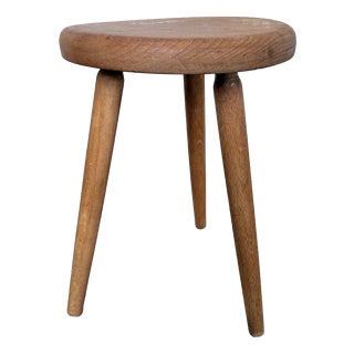Golden Oak Tripod Stool, 1960s For Sale