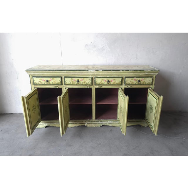 Antique French Country Hand Painted Cabinet For Sale - Image 4 of 9