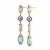 Not Yet Made - Made To Order Sky Blue Topaz & Pearl Drop Earrings Studs, Silver, Gold, Pair For Sale - Image 5 of 10