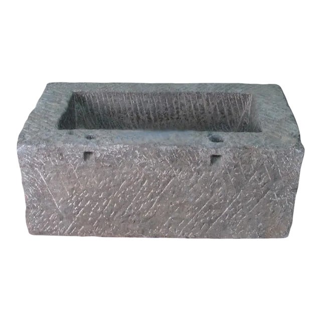 Antique Long Hand Chiseled Stone Trough For Sale
