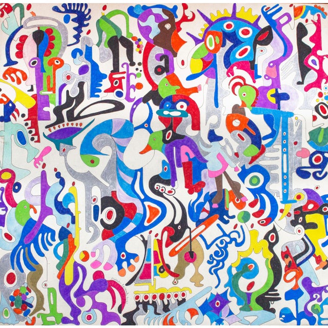 “The Music Mind” by Nathalie Gribinski – Contemporary Abstract Expressionism, Rhythm & Color For Sale