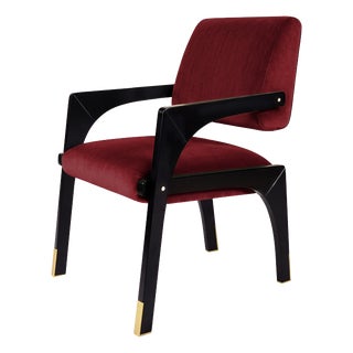 Arches Dining Chair in Cherry Red Cotton Velvet from Insidherland For Sale