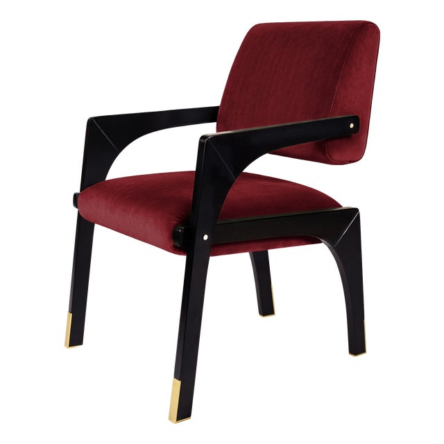 Arches Dining Chair in Cherry Red Cotton Velvet from Insidherland For Sale