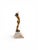 An elegant French bronze sculpture depicting a stylized nude female figure standing with arms gracefully outstretched in a...