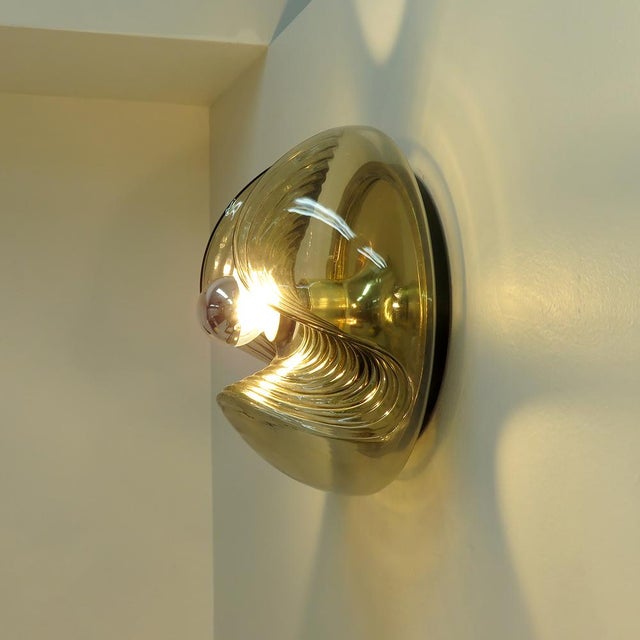 Peill & Putzler Smoked Glass Flushmount Light, 1970 For Sale - Image 9 of 10