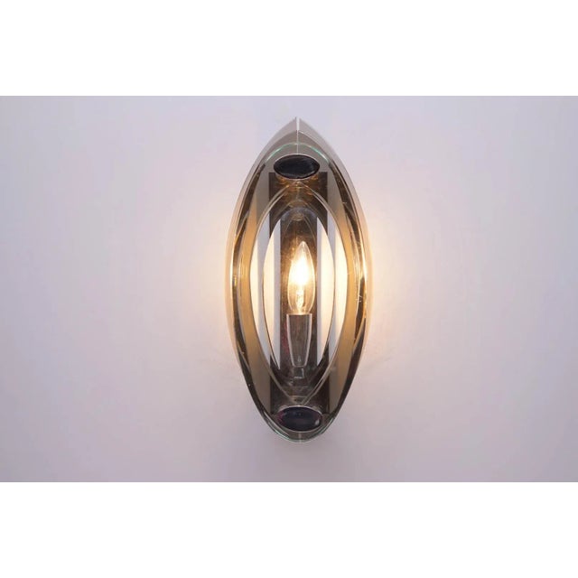 Mid-Century Modern Vintage Two-Toned Glass Sconce from Veca For Sale - Image 3 of 10
