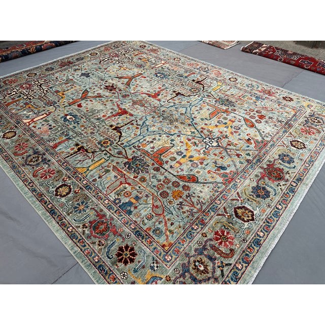 Shabby Chic Shabby Chic Persian Bidjar Hand Knotted Rug 8'0" X 10'0" Gray/Ivory For Sale - Image 3 of 8