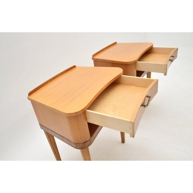 Vintage Swedish Elm Bedside Tables, 1950s, Set of 2 For Sale - Image 10 of 13