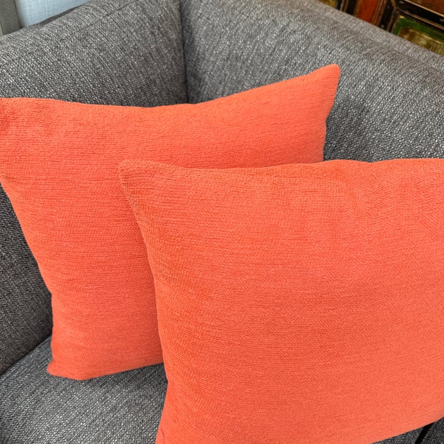 Woven Coral Throw Pillows, Pair For Sale In San Francisco - Image 6 of 9
