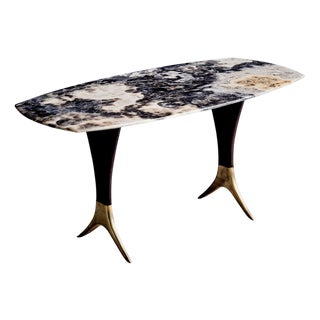 Coffee Table with Polished Onyx Top attributed to Guglielmo Ulrich, 1950s For Sale