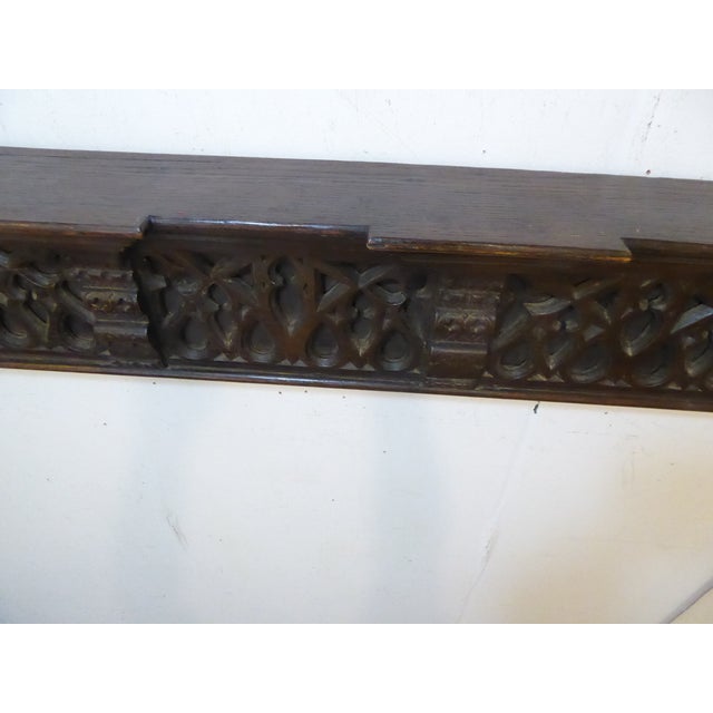 American Antique Architectural Jacobean Style Oak Shelf For Sale - Image 3 of 3