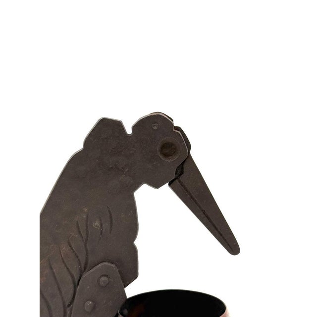 Metal Art Nouveau Marabou Shaped Cigar Cutter and Ashtray from Ignatius Taschner, Germany, 1910 For Sale - Image 7 of 14