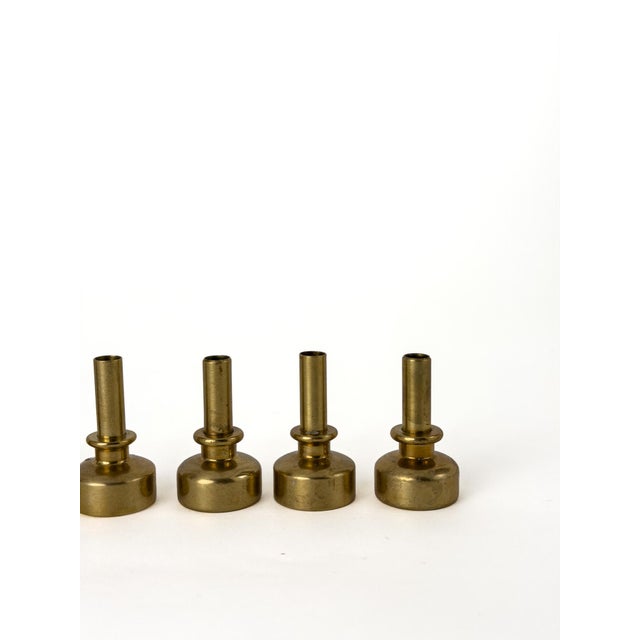 Brass Mini Candleholders by Hans-Agne Jakobsson, Sweden, 1950, Set of 8 For Sale - Image 3 of 6