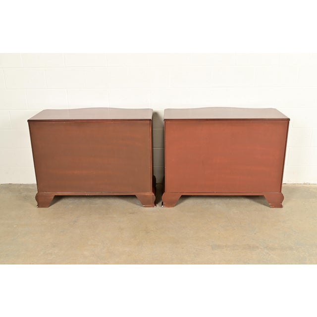 Baker Furniture Historic Charleston Chippendale Carved Mahogany Serpentine Front Dresser Chests, Pair For Sale - Image 13 of 14