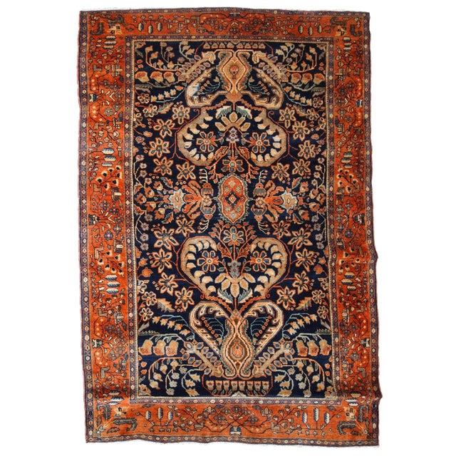 Red 1920s Handmade Antique Persian Sarouk Rug For Sale - Image 8 of 8