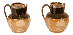 Circa 1900 Royal Doulton Pitchers, England, a Pair