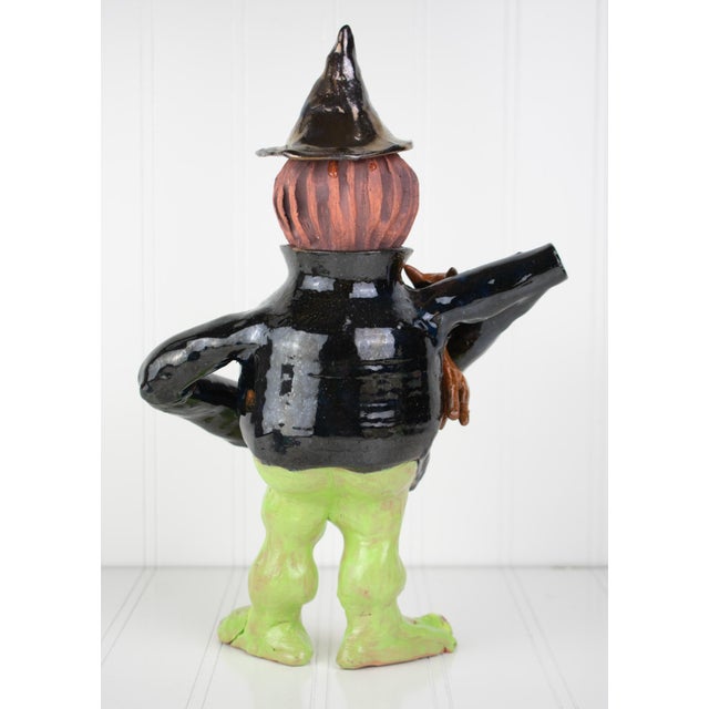 Signed Postmodern Feminist Sculptural Pottery - Witch Teapot For Sale - Image 9 of 17