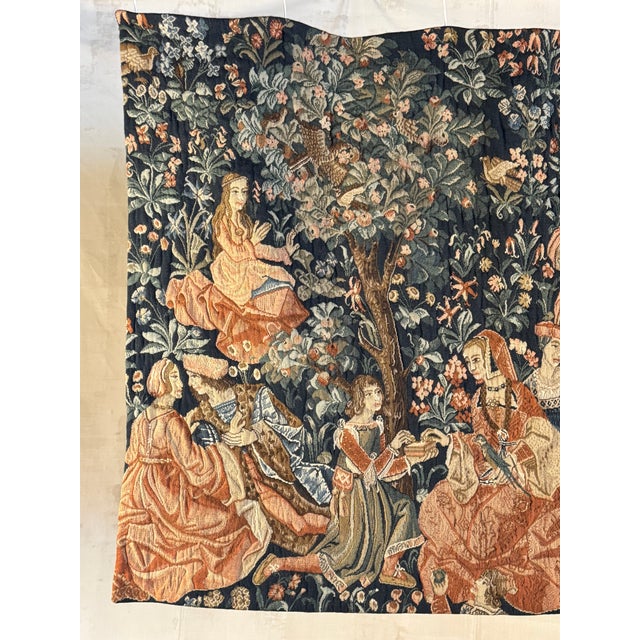 French Tapisseries Du Lion “La Scène Galante” Tapestry | Circa 1950 For Sale - Image 11 of 18