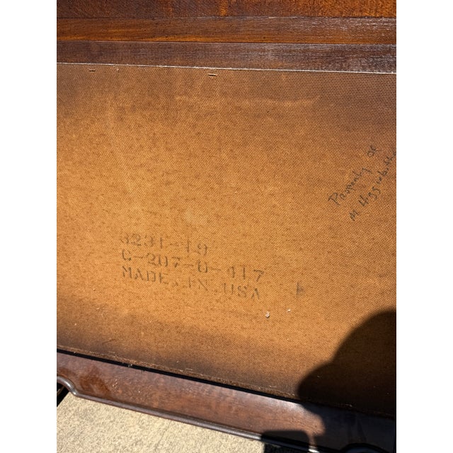 1970s Broyhill Walnut Parquetry Asian Cabinets, 2 Pieces, Attributed For Sale - Image 6 of 7