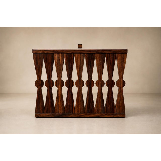 Brazilian Modern Sculptural Magazine Rack in Rosewood, Brazil, 1960s For Sale In New York - Image 6 of 18