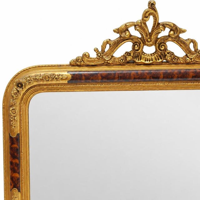 Large Louis XV / Napoleon III Wall Mirror For Sale - Image 6 of 9