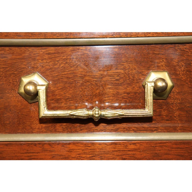 Fine Shallow Depth Maison Jansen Style Directoire Marble Top Mahogany Sideboard For Sale - Image 9 of 15
