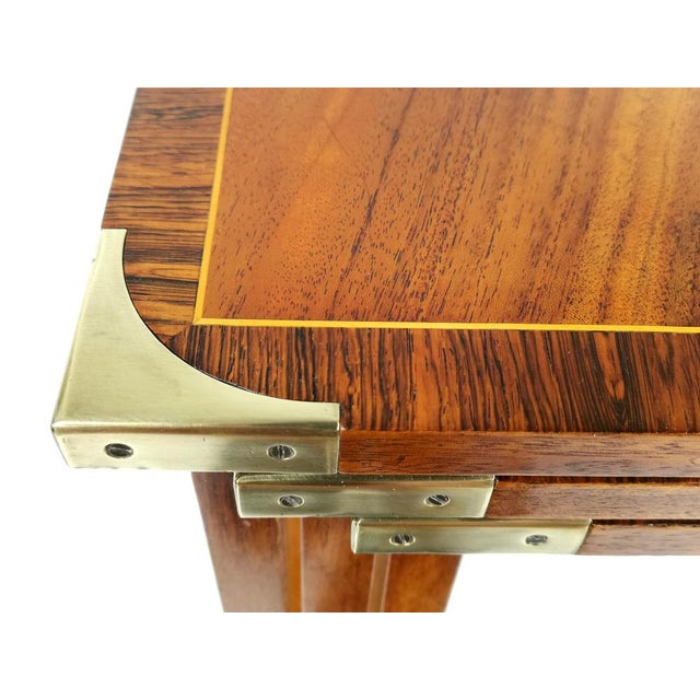Regency English Military Campaign Nesting Tables in Mahogany, 1940s, Set of 3 For Sale - Image 6 of 11