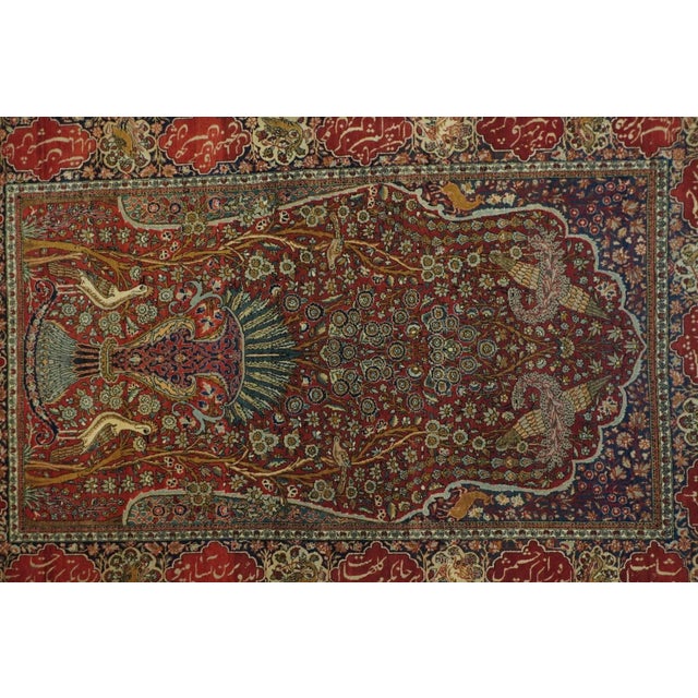 Antique Mohtasham Kashan Rug 4'6'' X 6'10'' For Sale - Image 4 of 10