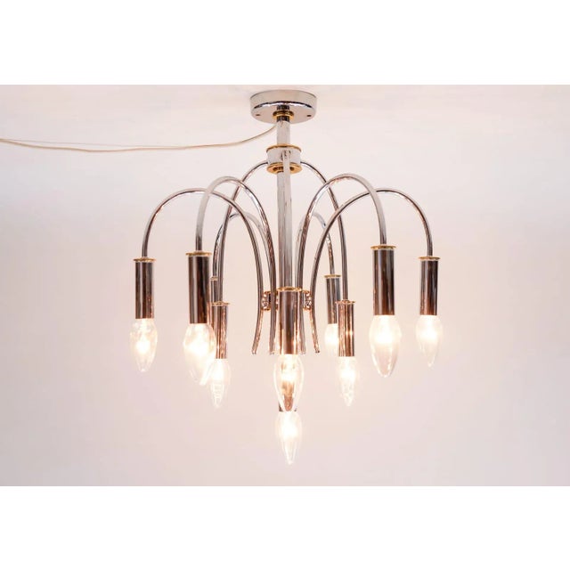 Gold German Pendant in Chrome and Brass from Schröder & Co., 1960s For Sale - Image 8 of 10