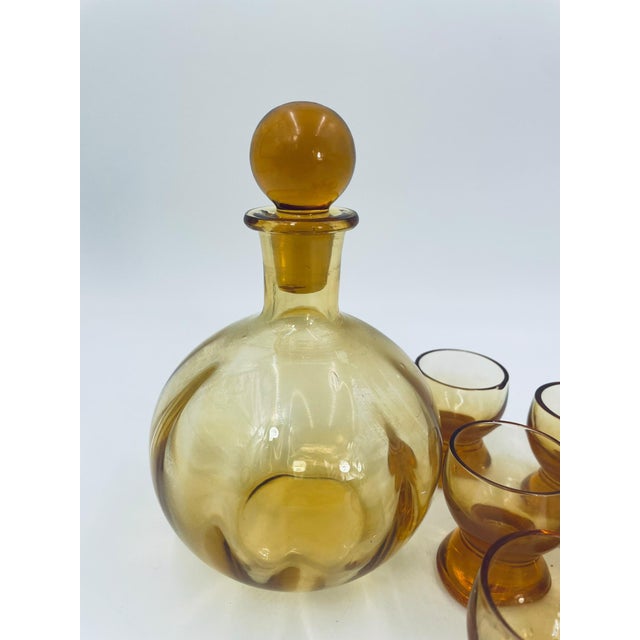 Art Deco Glass Liqueur Set, 1955, Set of 7 For Sale - Image 3 of 8