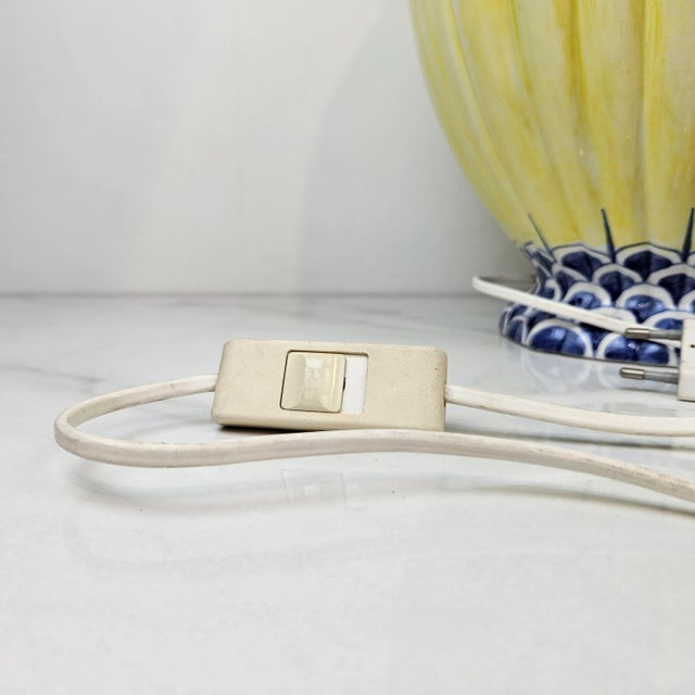 Large French Riviera Porcelain Lamp Base, 1980s For Sale - Image 9 of 10