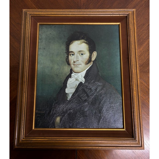Vintage Ethan Allen Greenwood “Portrait of a Gentleman” Framed Reproduction For Sale - Image 9 of 11
