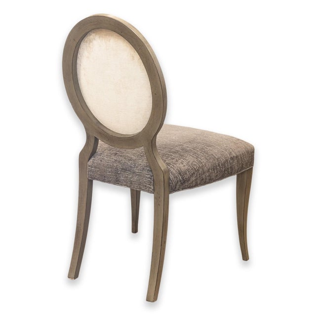2010s Contemporary Modern Restoration Hardware Fabric Upholstered Wooden Accent Chair For Sale - Image 5 of 9