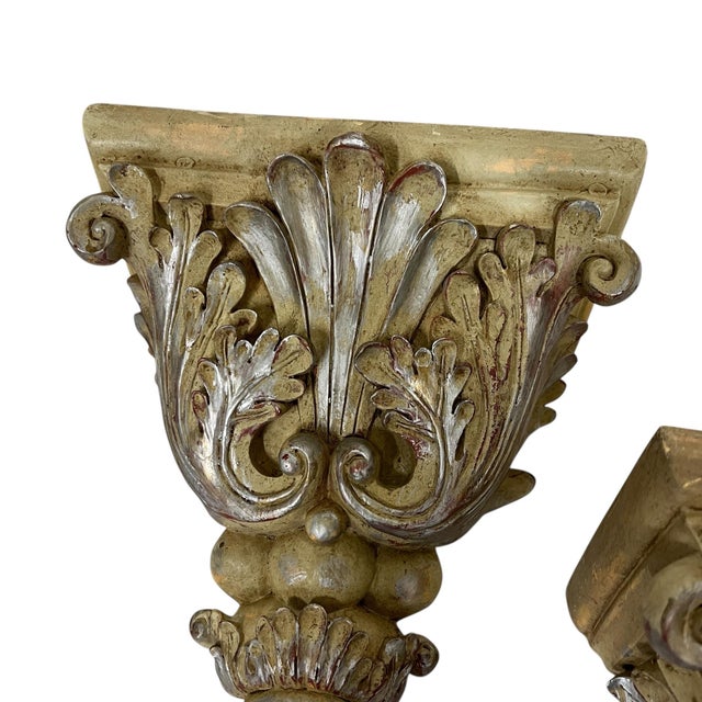 Baroque Vintage Acanthus Leaf Wall Bracket Display Shelf - A Pair For Sale - Image 3 of 7