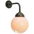 Cast Iron & Brass wall light White opaline glass globe diameter cast iron wall piece: 10.5 cm / 4”, 2 holes to secure E27...