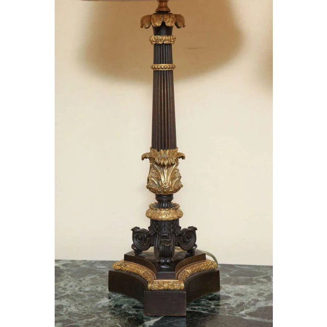 Mid 19th Century Charles X Ormolu and Bronze Candelabra Lamps - a Pair For Sale - Image 5 of 10